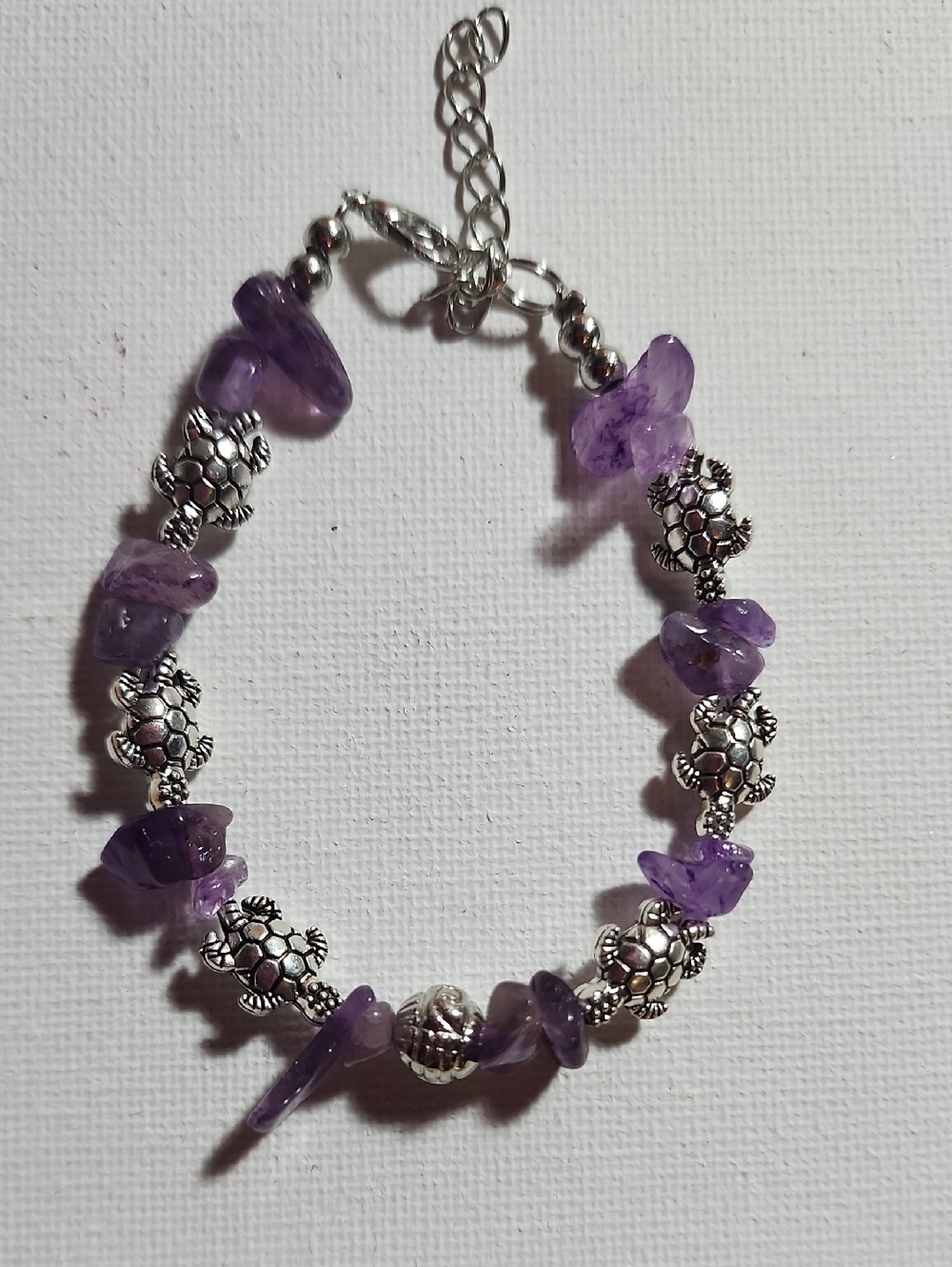Amethyst Turtle Bracelet - Handmade by me